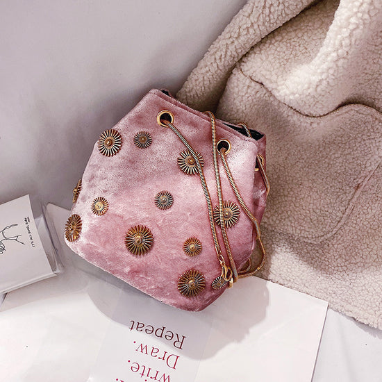Women's Fashion Velvet Bucket Bag - Dana Fashion