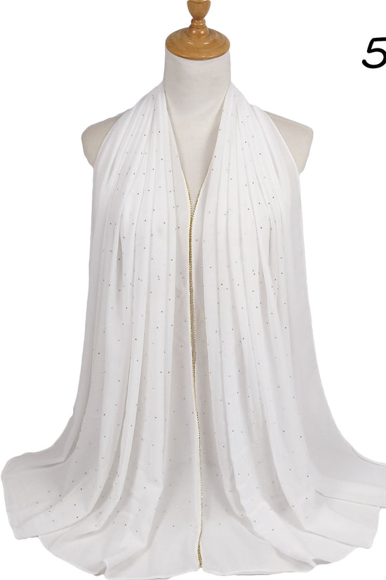 Chain Pearl Chiffon Hui Hood