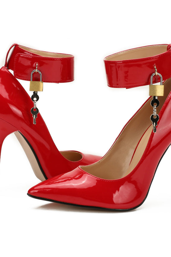 Ladies Lock Stiletto 12cm Pointed High Heels