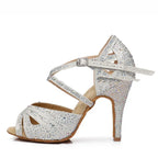 Silver high-heeled Latin dance shoes - DanaFashionstore