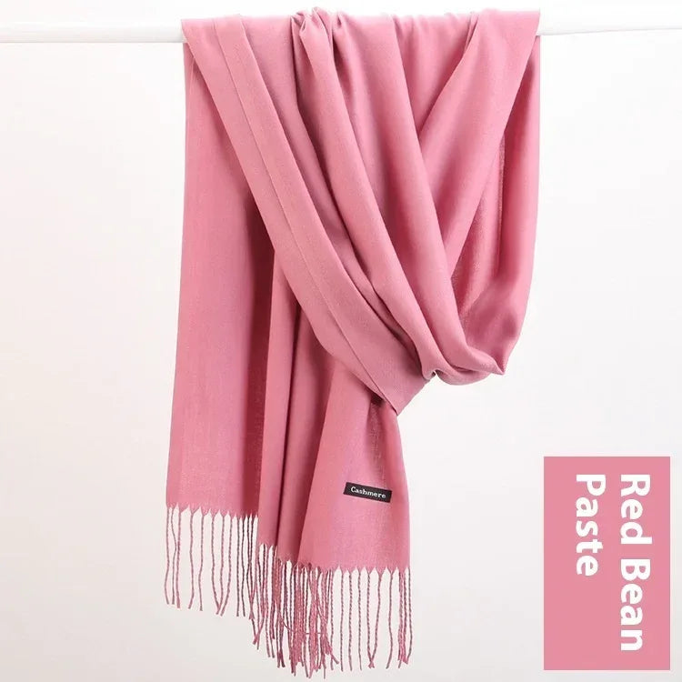 Pure Color Warm Keeping Scarf All-match Cashmere Shawl - DanaFashionstore