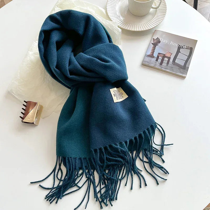 Double-sided Artificial Cashmere Scarf Women's Winter Warm Couple - DanaFashionstore
