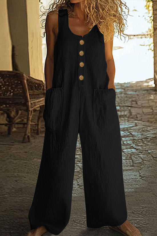 Sleeveless Casual One-piece Wide Leg Jumpsuit