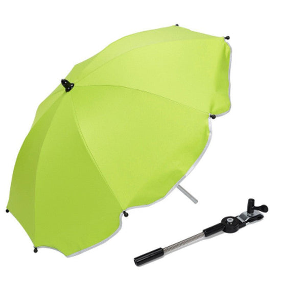 360 Degrees Pram Umbrellas Cart Accessories Adjustable Stroller Umbrella $114.09 Dana Fashion Color: Black Baby & Mother Overview: 1. Umbrella folder can be bent, pressed round buttons, can be rotated to any orientation. 2. High-density silver tape plays