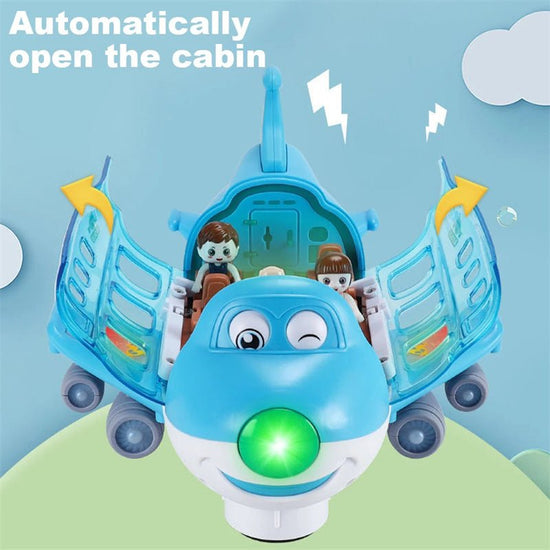 360 Rotating Electric Plane Airplane Toys For Kids Bump And Go Action Toddler Toy Plane With LED Flashing Light Sound For Boys $35.41 Dana Fashion Color: Blue style: Batteryry Toys & Hobbies Overview: Music & Light Effects: The airplane toy features built
