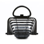 Acrylic bamboo basket hollow handbag foldable shell bag - DanaFashionstore