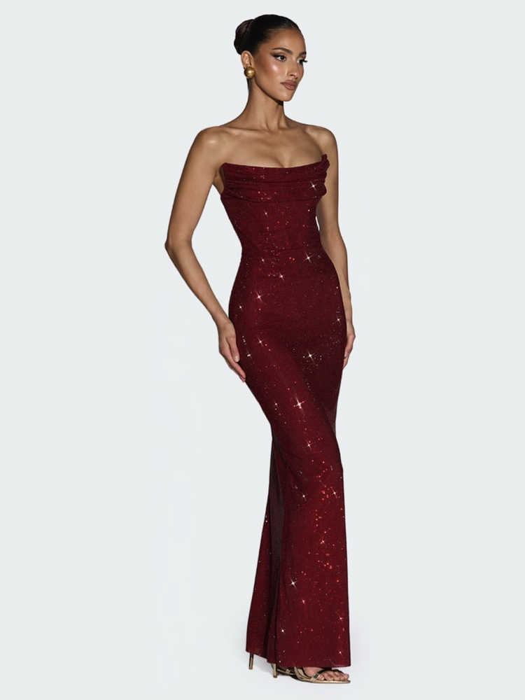 Slim-fit Sleeveless Sequin Maxi Evening Gown