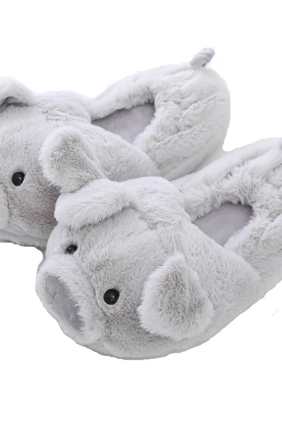 Toot Pig Plush Cotton Slippers Women's Baotou Non-slip Warm Home Indoor Floor Shoes