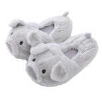 Toot Pig Plush Cotton Slippers Women's Baotou Non-slip Warm Home Indoor Floor Shoes - DanaFashionstore