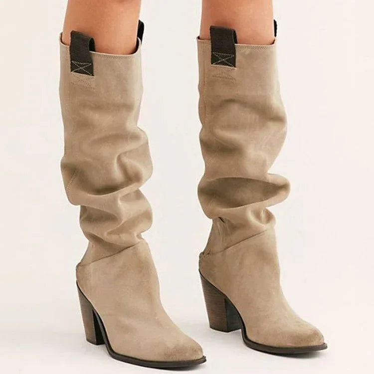 Block heel retro high boots - DanaFashionstore