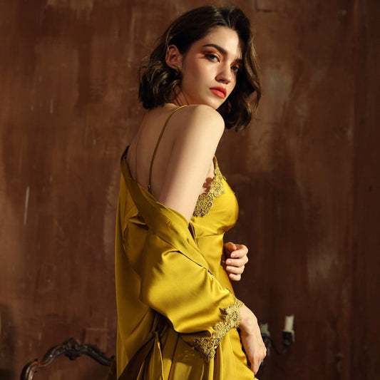 Nightgown with floral sleeves - Dana Fashion
