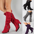 Belt buckle mid boots - DanaFashionstore
