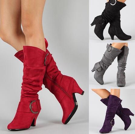 Belt buckle mid boots - DanaFashionstore