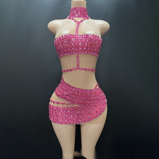 High-end And Fashionable Rhinestone Tube Top Short Skirt Top Vest - Dana Fashion