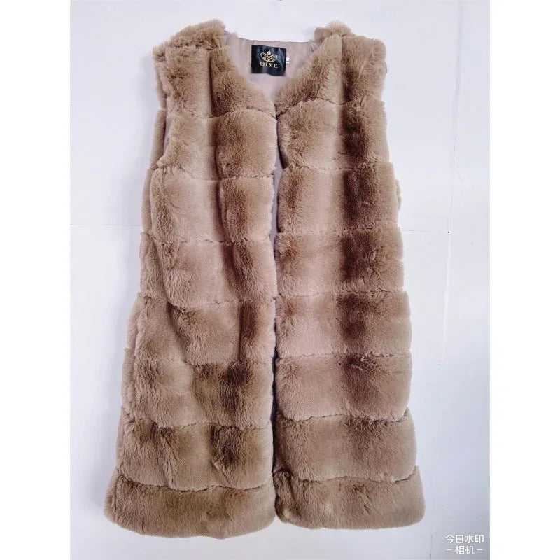 Fur Long Vest Cotton-padded Coat - DanaFashionstore