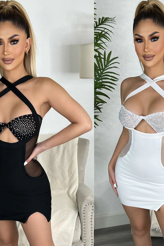 Sling Hot Drilling Nightclub Dress Women