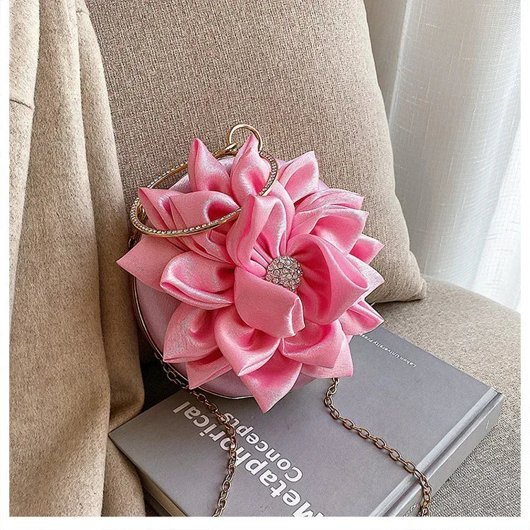 Evening Bag Flower Bag Wristlet Diamond Shoulder Messenger Bag - DanaFashionstore