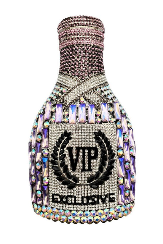 Champagne Bottle Diamond Hand Holding Dinner Bag - Dana Fashion