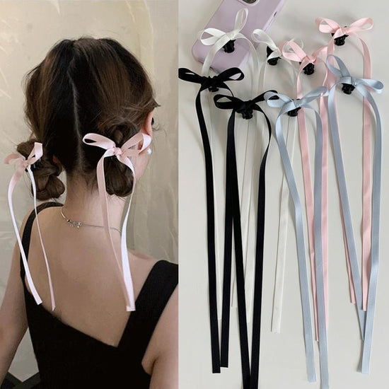 36cm Ribbon Long Polyester Cotton Bow Claw Clip $9.00 Dana Fashion Color: Polyester Cotton Black Women's Accessories Product information: Processing process: manual Color: quality polyester cotton: long ribbon grip-black 1 piece, quality polyester cotton: