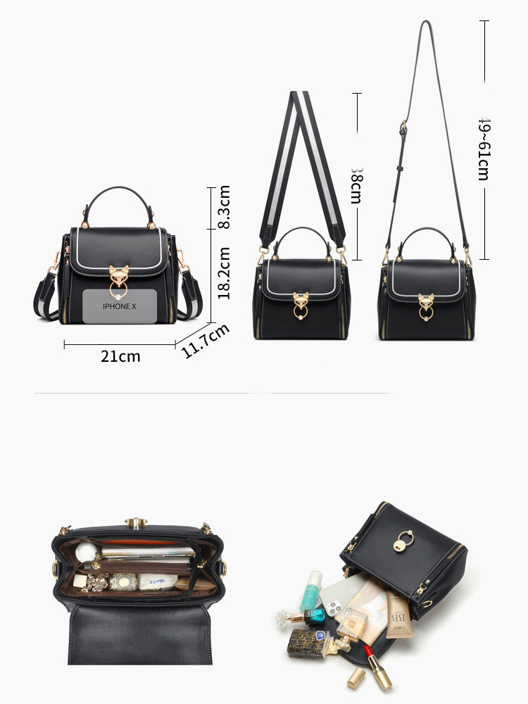 Fashion Lady Handbag Women Chic Shoulder Purse Female Split Leather Stylish Crossbody Bags Large Capacity - Dana Fashion