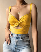 Fashion Twisted Elastic Lace V-neck Halter Sling - DanaFashionstore