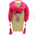 Ethnic Style Peacock Pendant Gem Tassel Scarf Shawl Autumn And Winter Women's Scarf - DanaFashionstore
