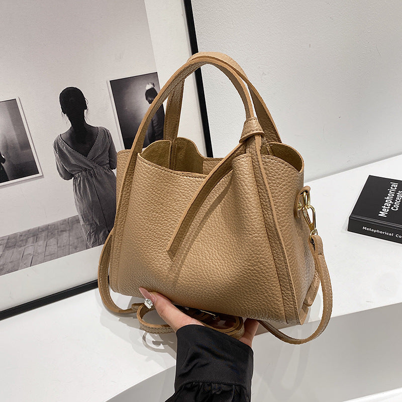 Korean Style Ins New Hong Kong Style Personalized Simple One-shoulder Underarm Bucket Bag Vegetable Basket Retro Crossbody Bag - Dana Fashion