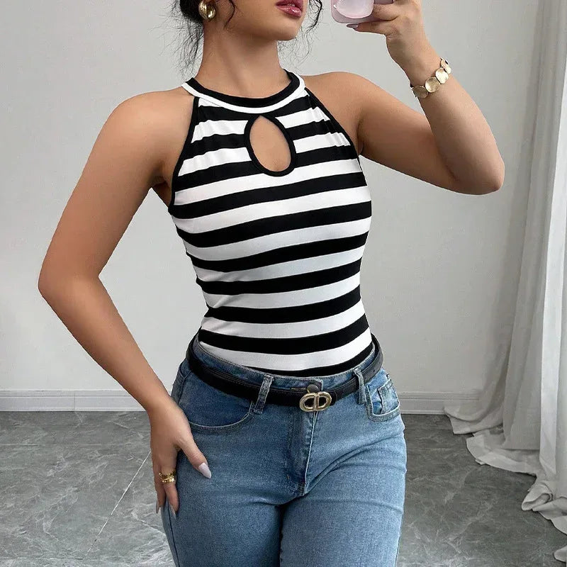 Striped Sleeveless Vest Female All-matching Jumper - DanaFashionstore