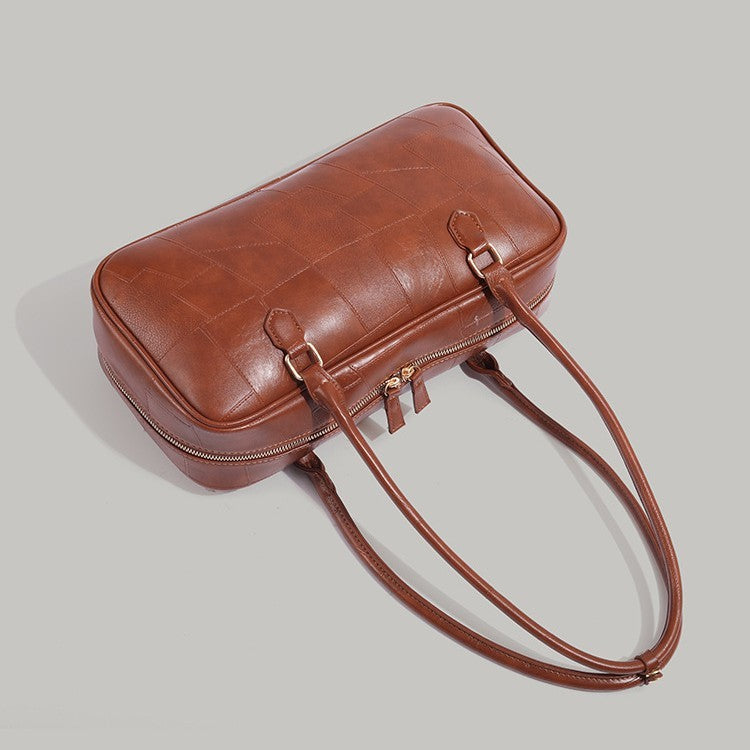 Retro Patchwork Large Capacity Commuter Bag Advanced Texture One-shoulder Versatile Handbag - Dana Fashion
