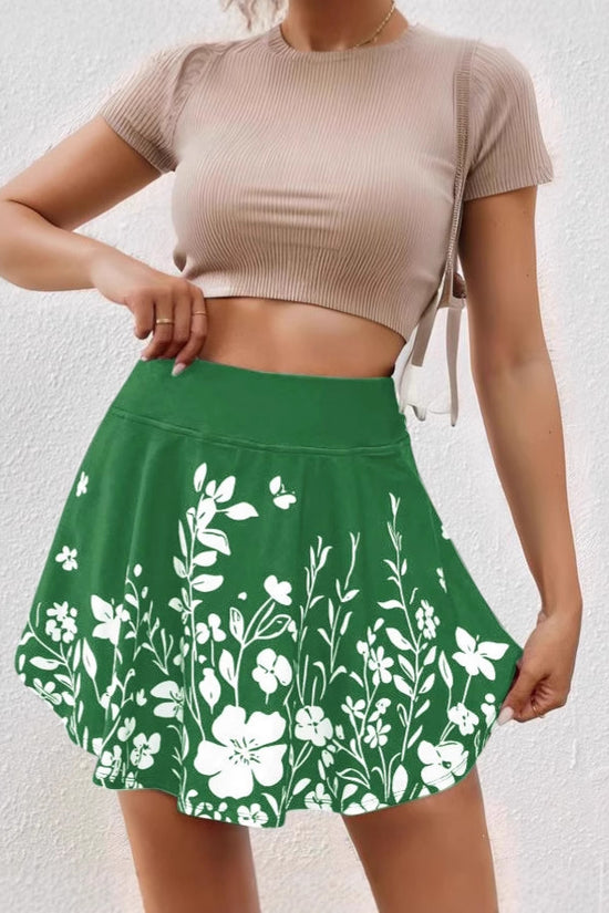 Women's Floral Print Loose Short Culottes