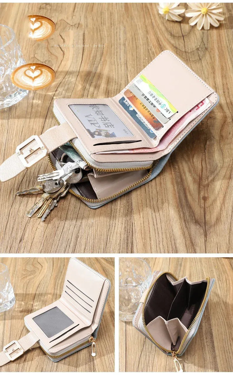 Women's Short Zipper Vertical Buckle Small Wallet - DanaFashionstore