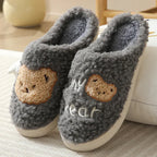 Bear Slippers Winter Warm House Shoes For Women Couple - DanaFashionstore
