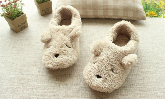 Home Cartoon Dog Soft Plush Slippers