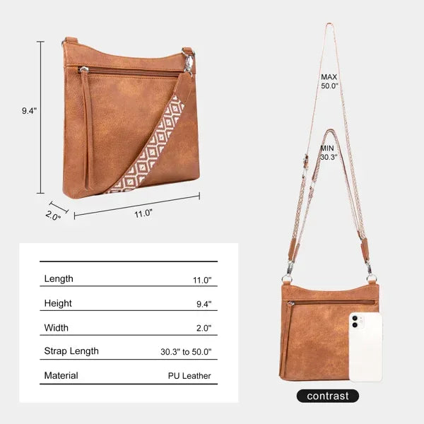Crossbody Bags For Women With 2 Adjustable Straps Multi Pocket Small Cross Body Purse-Brown - DanaFashionstore