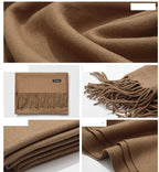 And Winter New Ladies Shawl Monochrome Cashmere Variety Warm Classic Scarf Scarf Scarf - DanaFashionstore