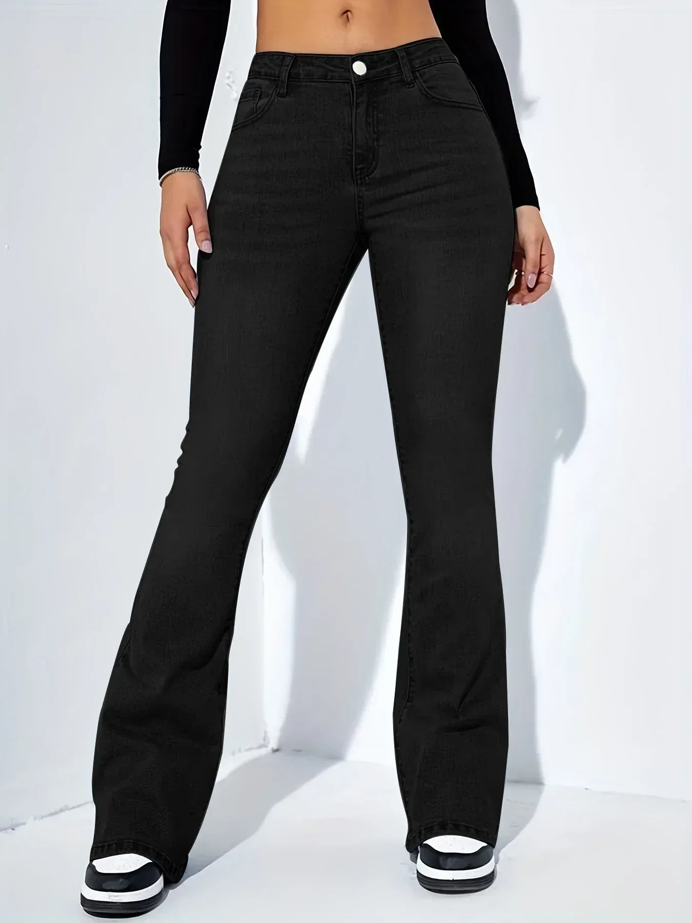 Women's Slim-fit Jeans Pants With Flared Design Fashion Casual High Waist Stretch Trousers - DanaFashionstore