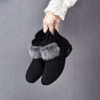 Winter Rubber Back Zipper Artificial Velboa Boots - DanaFashionstore