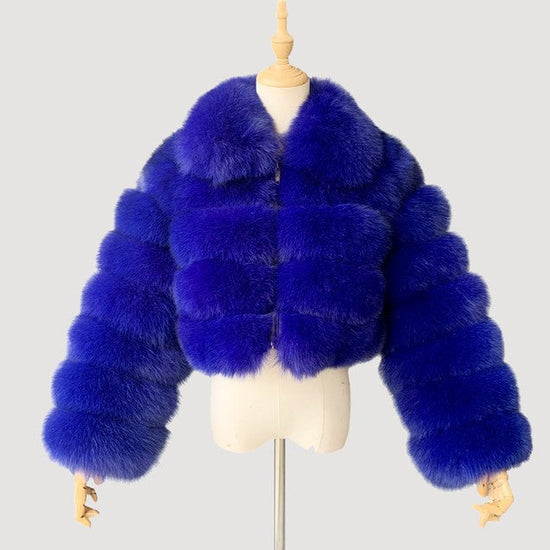 Women's Fur Coat Fox Fur Stitching Short Lapel Long Sleeve Coat Dana Fashion