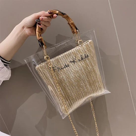 Transparent beach woven bag - DanaFashionstore