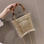 Transparent beach woven bag - DanaFashionstore