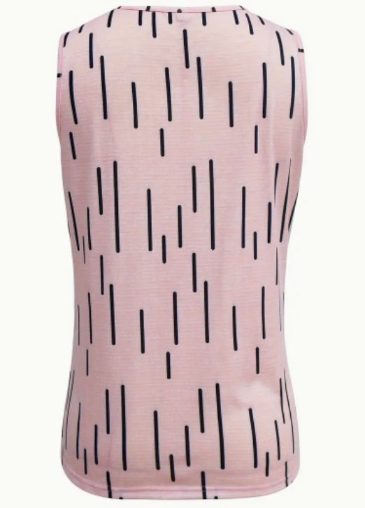 Women's Sleeveless V-Neck Tank Top With Geometric Print