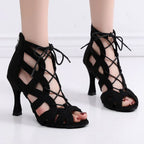 Breathable Latin Dance High Heels Black - DanaFashionstore