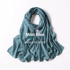 Pure Color Pearl Chiffon Scarf Headcloth Veil Chiffon Scarf - DanaFashionstore