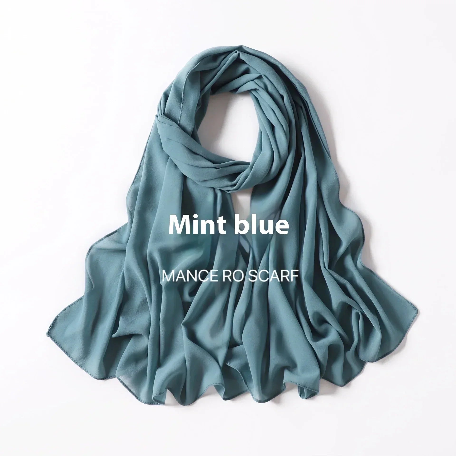 Pure Color Pearl Chiffon Scarf Headcloth Veil Chiffon Scarf - DanaFashionstore