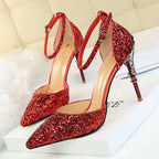 High metallic and sequined heels - DanaFashionstore
