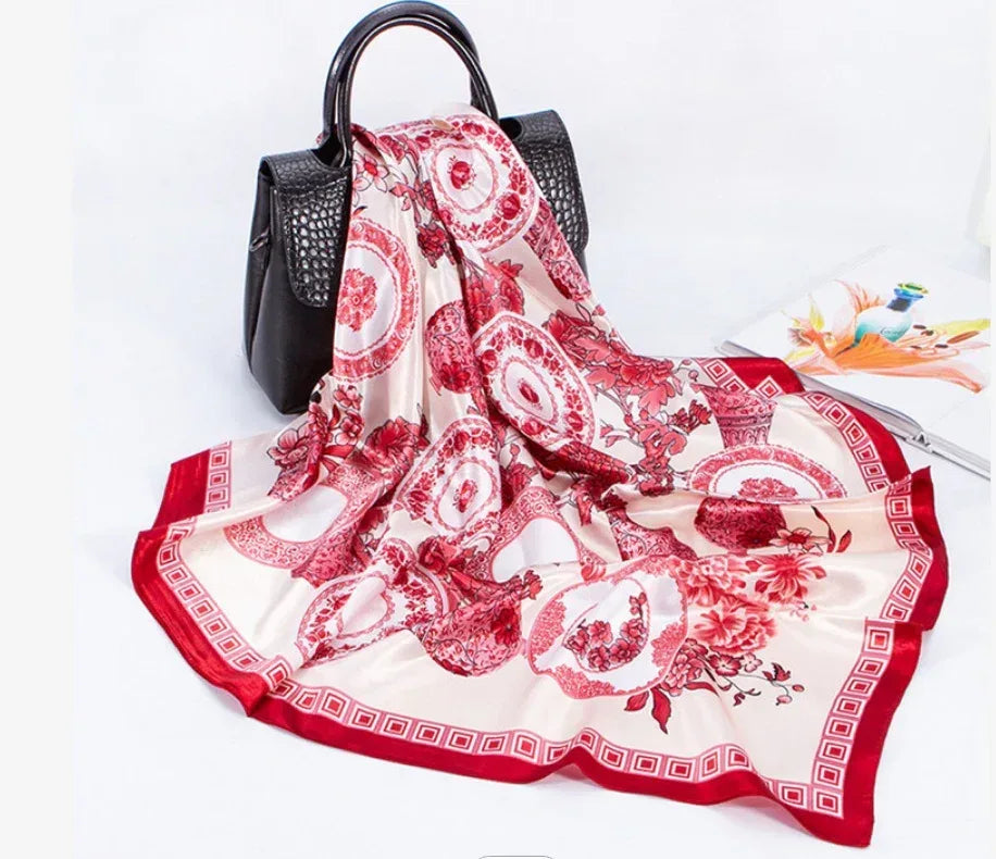 Digital Printed Square Silk Scarf - DanaFashionstore