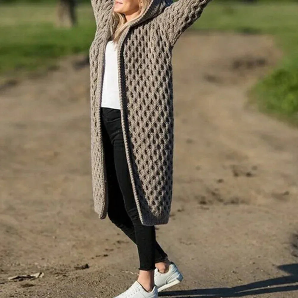 Women Winter Thick Warm Hooded Knitted Cardigan - DanaFashionstore