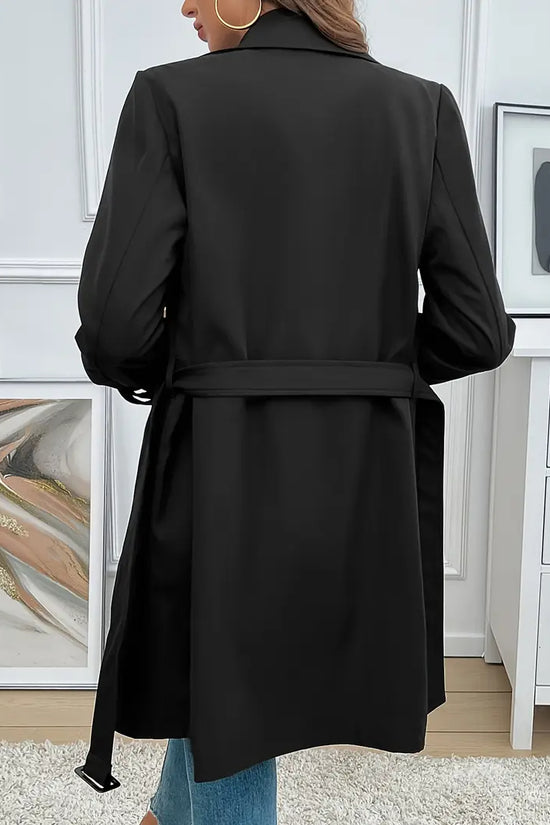 Elegant Belted Trench Coat For Women