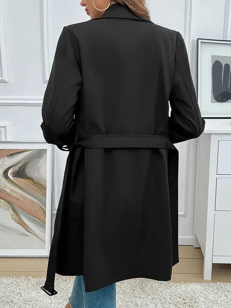 Elegant Belted Trench Coat For Women - DanaFashionstore