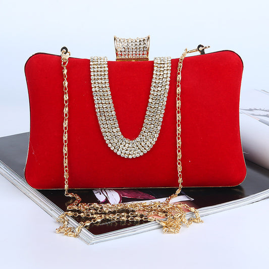 Suede European And American Food Bag U-shaped Diamond - Dana Fashion